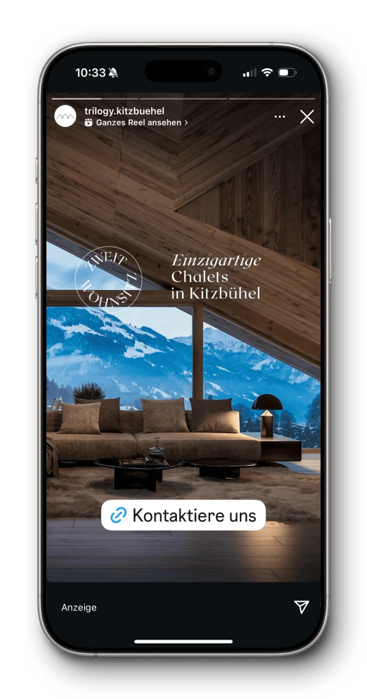 iPhone mit Screenshot von Instagram Story oder Reel