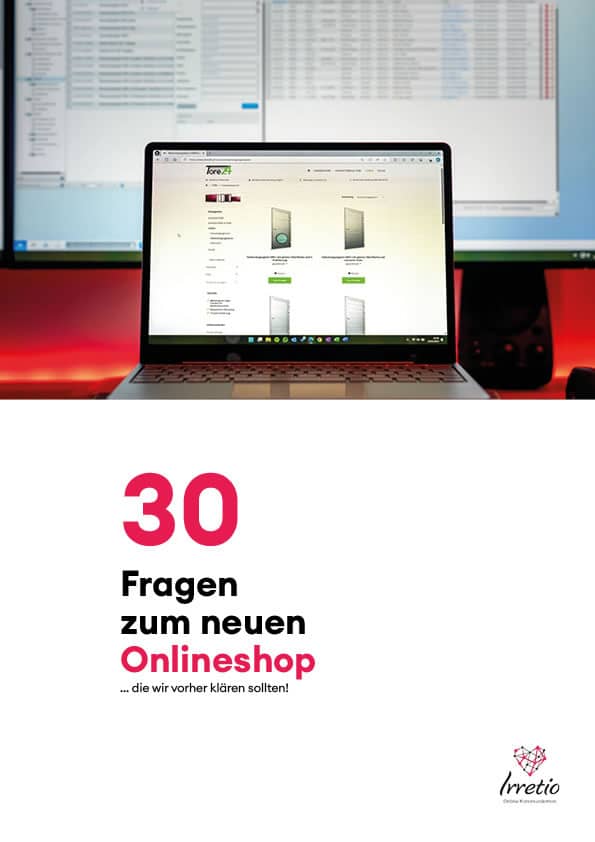 Cover Fragebogen zum neuen Onlineshop