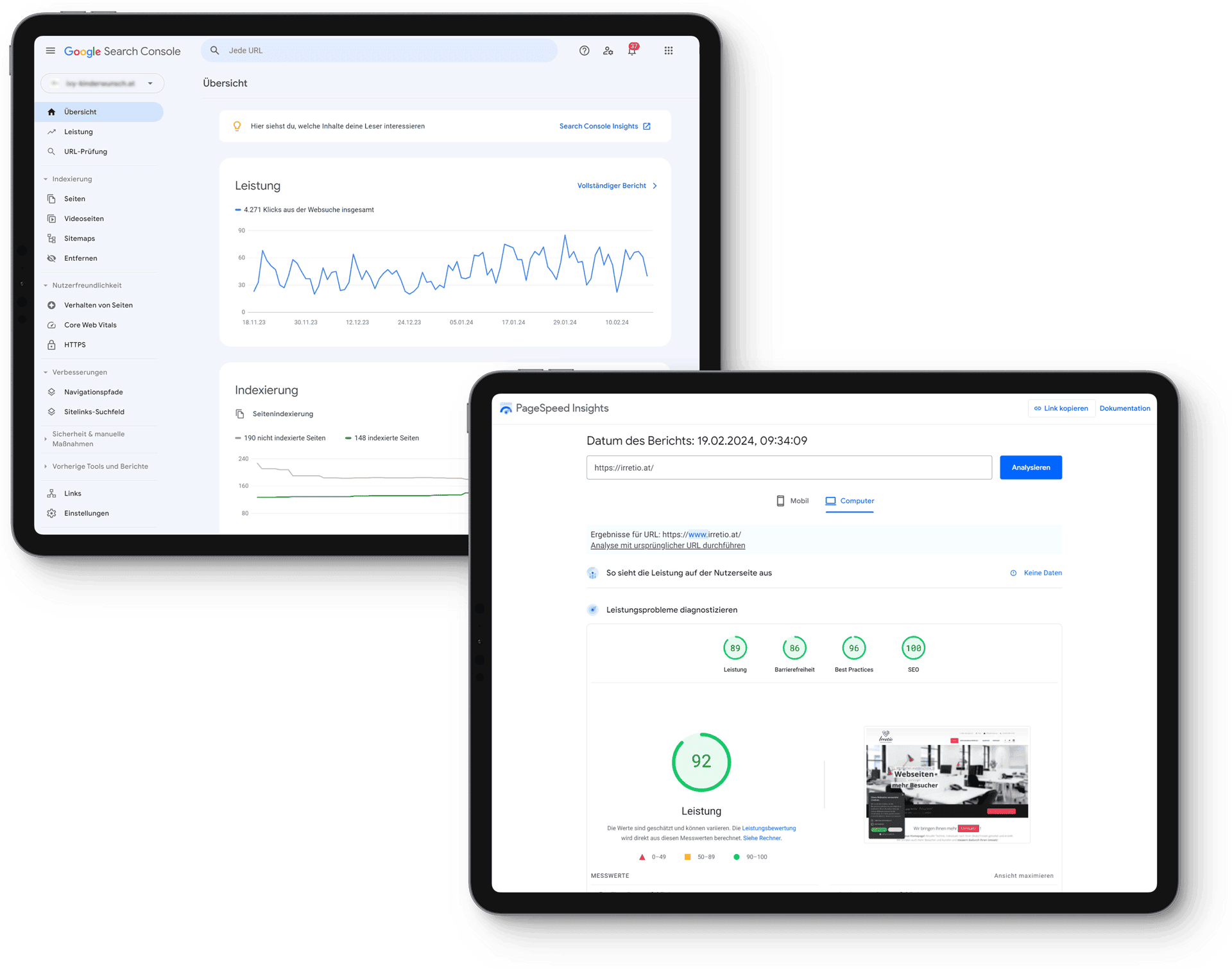 Screenshot Google Search Console für SEO